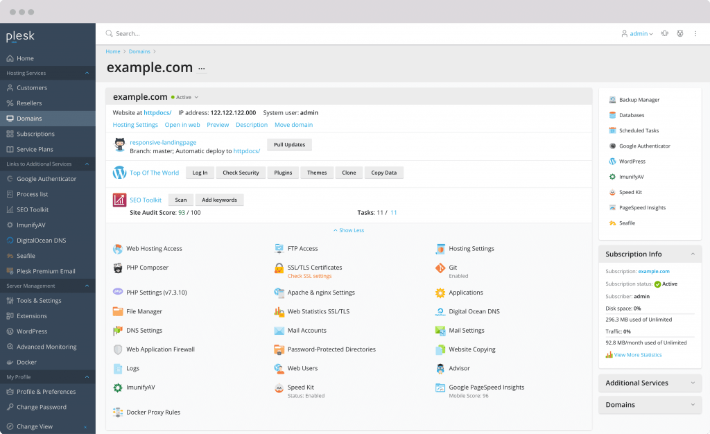 Plesk Nedir? Kullanım Alanları nelerdir? 2 browser obsidian agency 1024x626 1